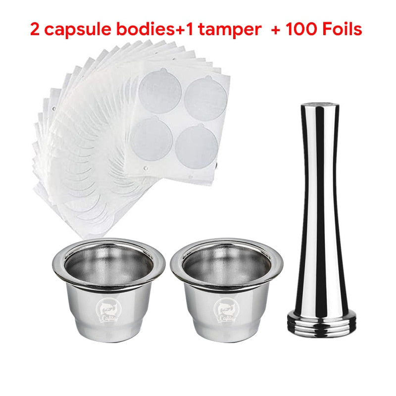 Wiederverwendbare Refill-Kapsel kapseln für Nespresso-Maschinen Espresso, hochwertige Edelstahl-Kapsel