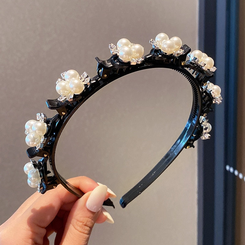 Mode Perle Nicht-Slip Strass elastische Haarbänder, Haarzubehör, Kopfschmuck