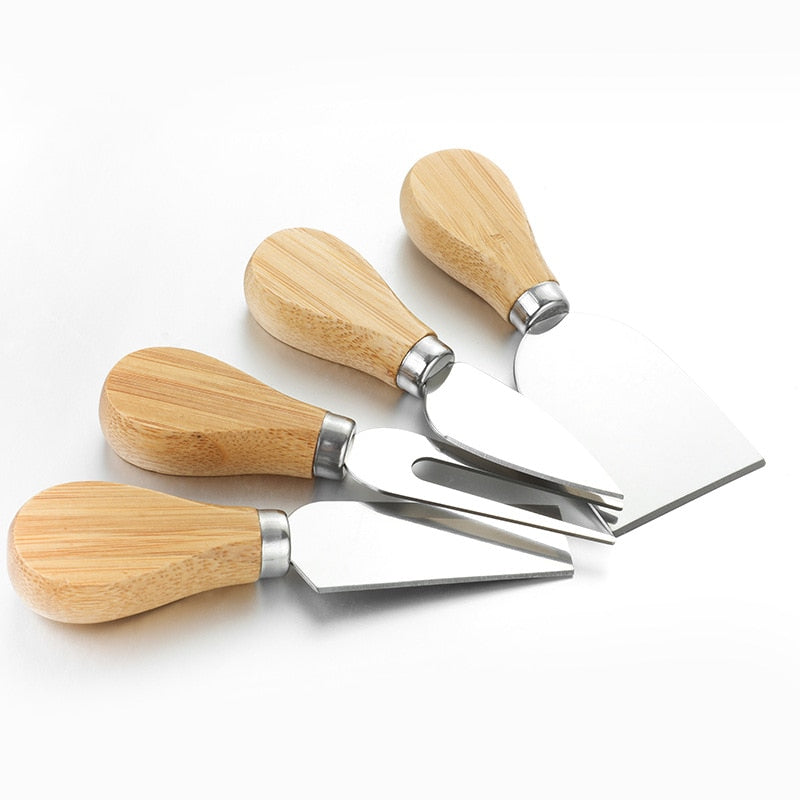 4 teile/satz Holzgriff Messer Sets, Eiche Bambus Käseschneider