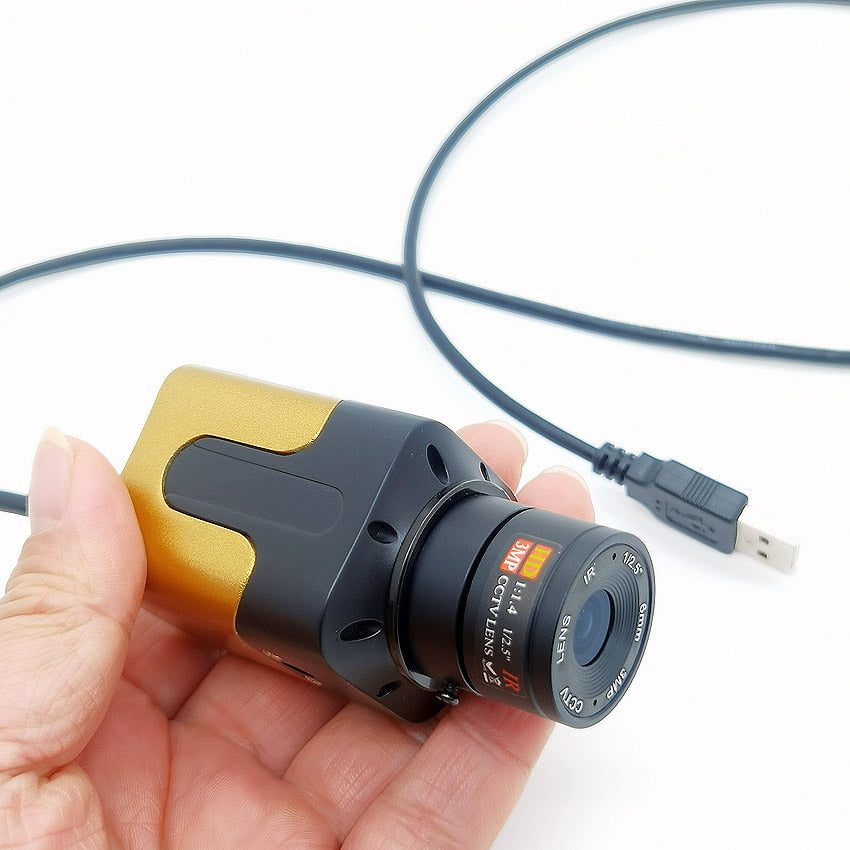 4MP, 720P, 1080P USB Kamera 6mm Objektiv, Mini PC Webcam aus Metall, Mini Box USB Kamera