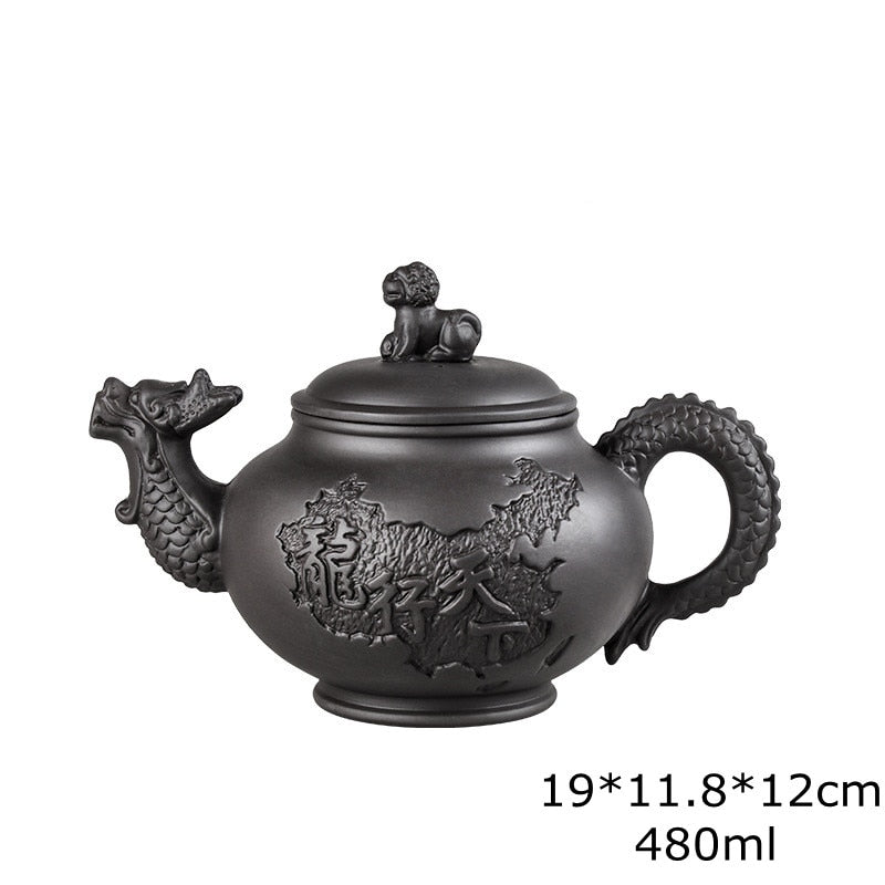 Große Kapazität handgefertigte Teekannen Yixing Lila Ton, Exquisite, handgefertigte, berühmte, chinesische Yixing-Teekanne und Tassen-Set