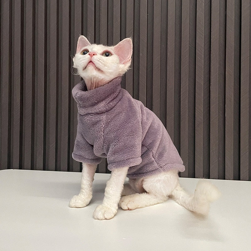 2022 Neue Haarlose Katze Pullover Winter Mode Verdickung Warme Sphynx Kleidung Zuhause Bequeme Winterhundekleidung für Kleine Hunde