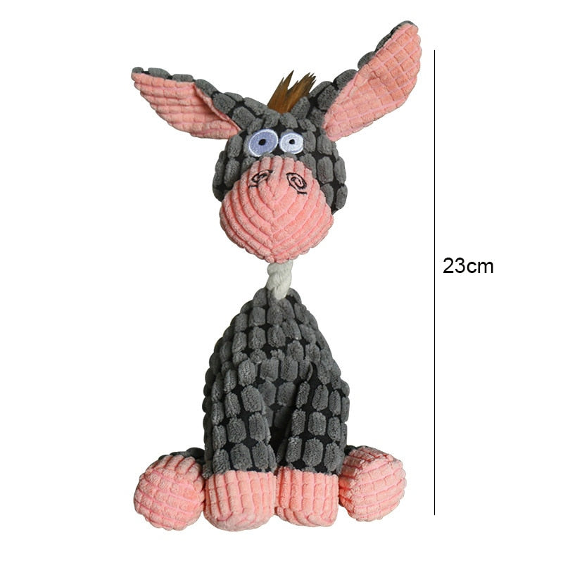 Fun Pet Toy Eselform Cord Kauspielzeug für Hunde Welpen Quietscher quietschende Plüschknochen Backenzahn, Hundespielzeug, Haustiertraining & Hundezubehör