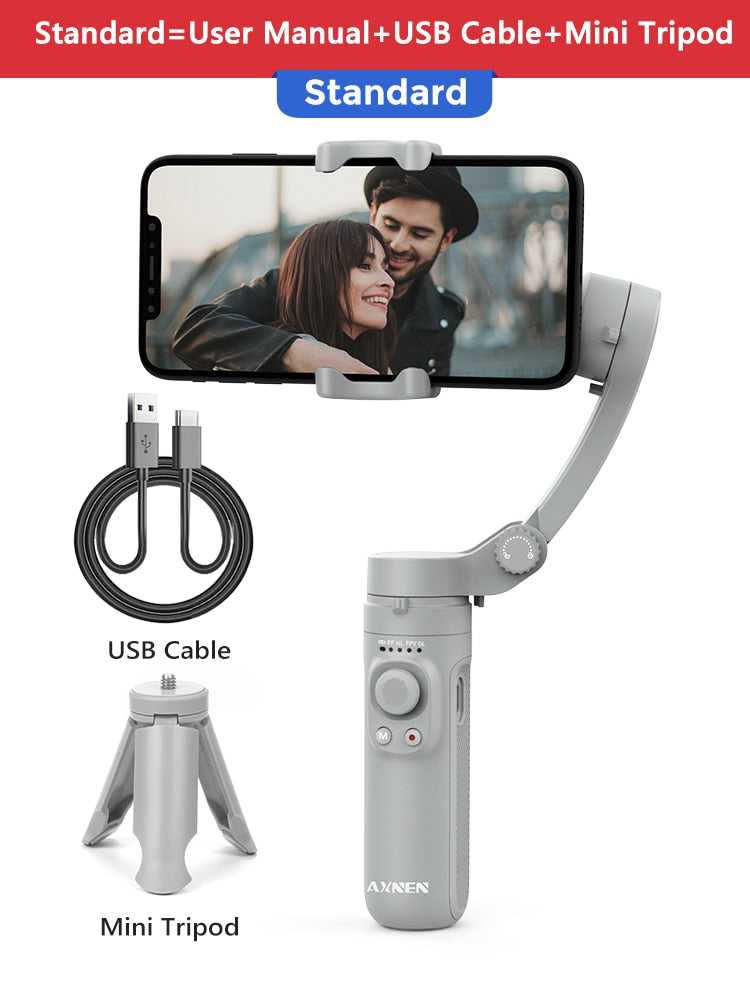 AXNEN HQ3 3-Achsen faltbar Smartphone, Handheld Gimbal für Handy Videoaufnahme Vlog Stabilisator für Smartphone