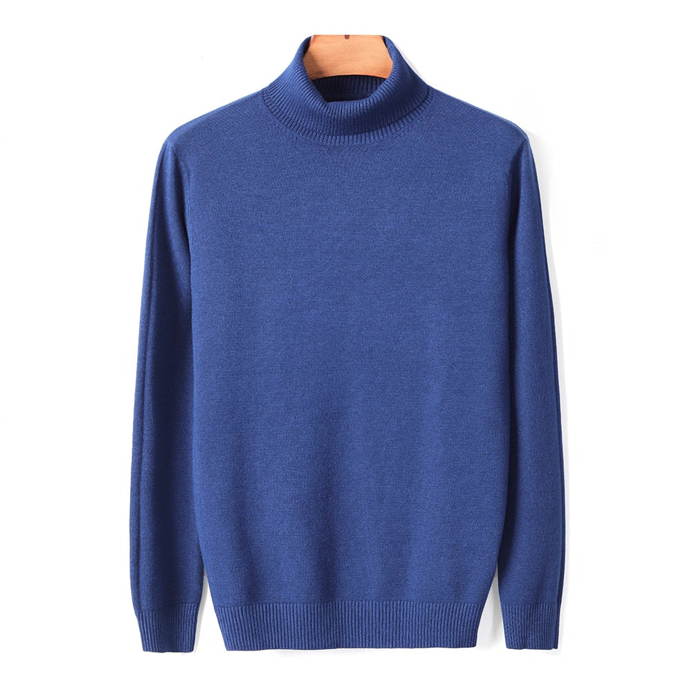 Herbst-Winter-Männer Warmer Rollkragenpullover, hochwertige Mode, lässig, bequem, dicker Pullover, männliche Marke