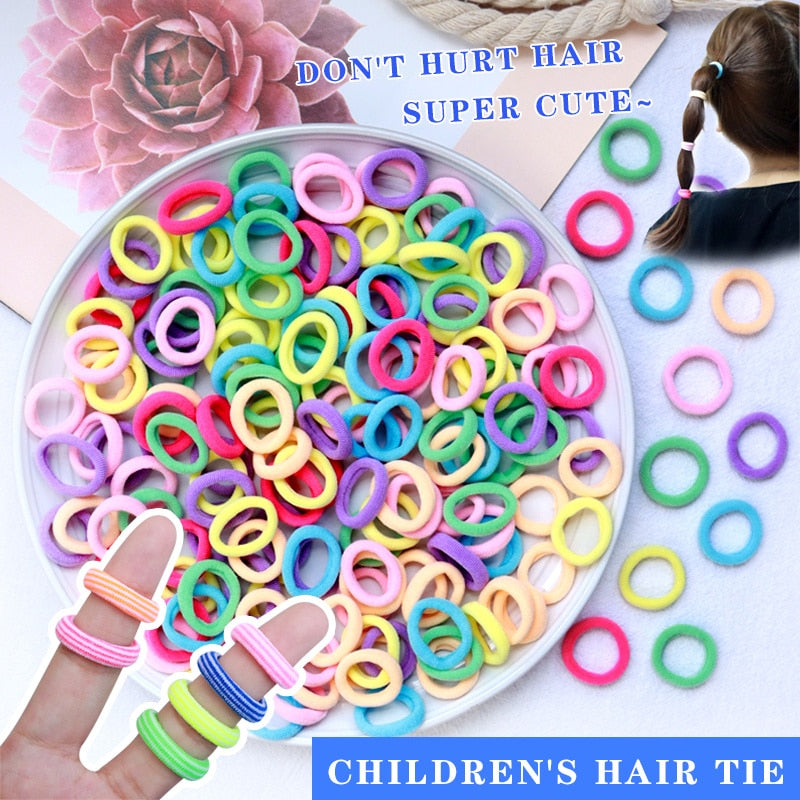 50/100pcs Kinder elastische Haarbänder, Baby Haar Zubehör