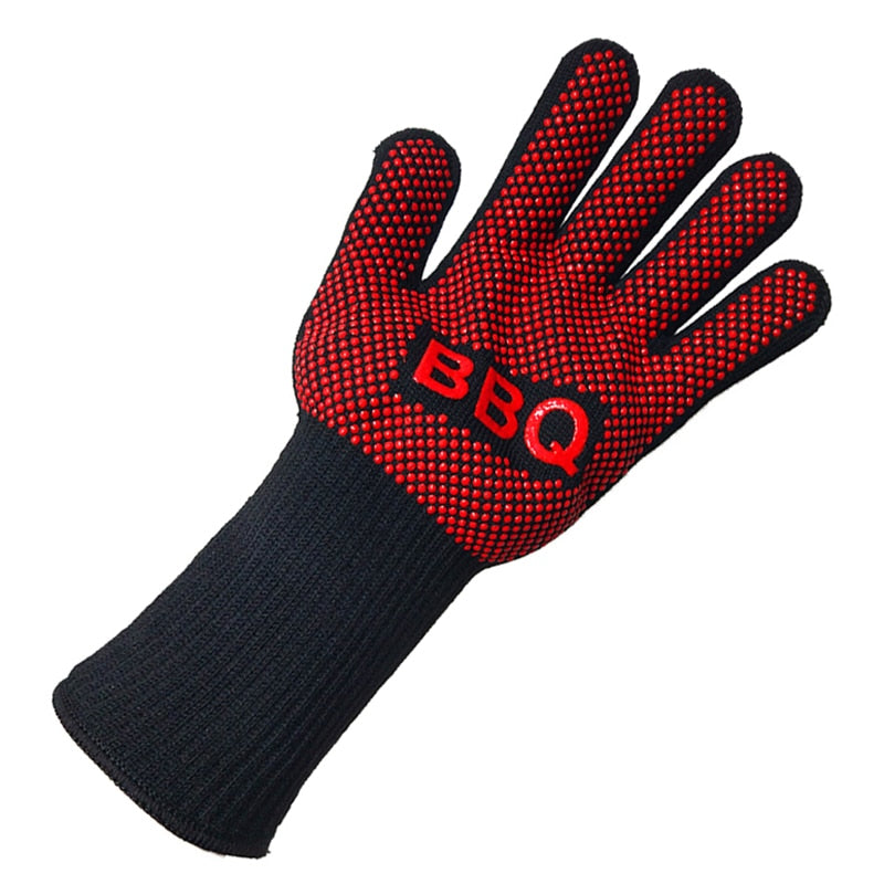 Extrem Hitzebeständige Grillhandschuhe mit 800°C , rutschfest Ofenhandschuhe Backhandschuhe, Silikonisolierte Handschuhe zum Backen , Grillen, Kochen