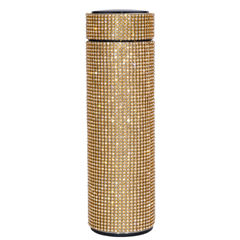 480 ml Smart Diamond Thermosflasche Temperaturanzeige Edelstahl Wasserflasche für Mädchen, Kaffeetasse Thermosbecher Erwachsenes Geschenk