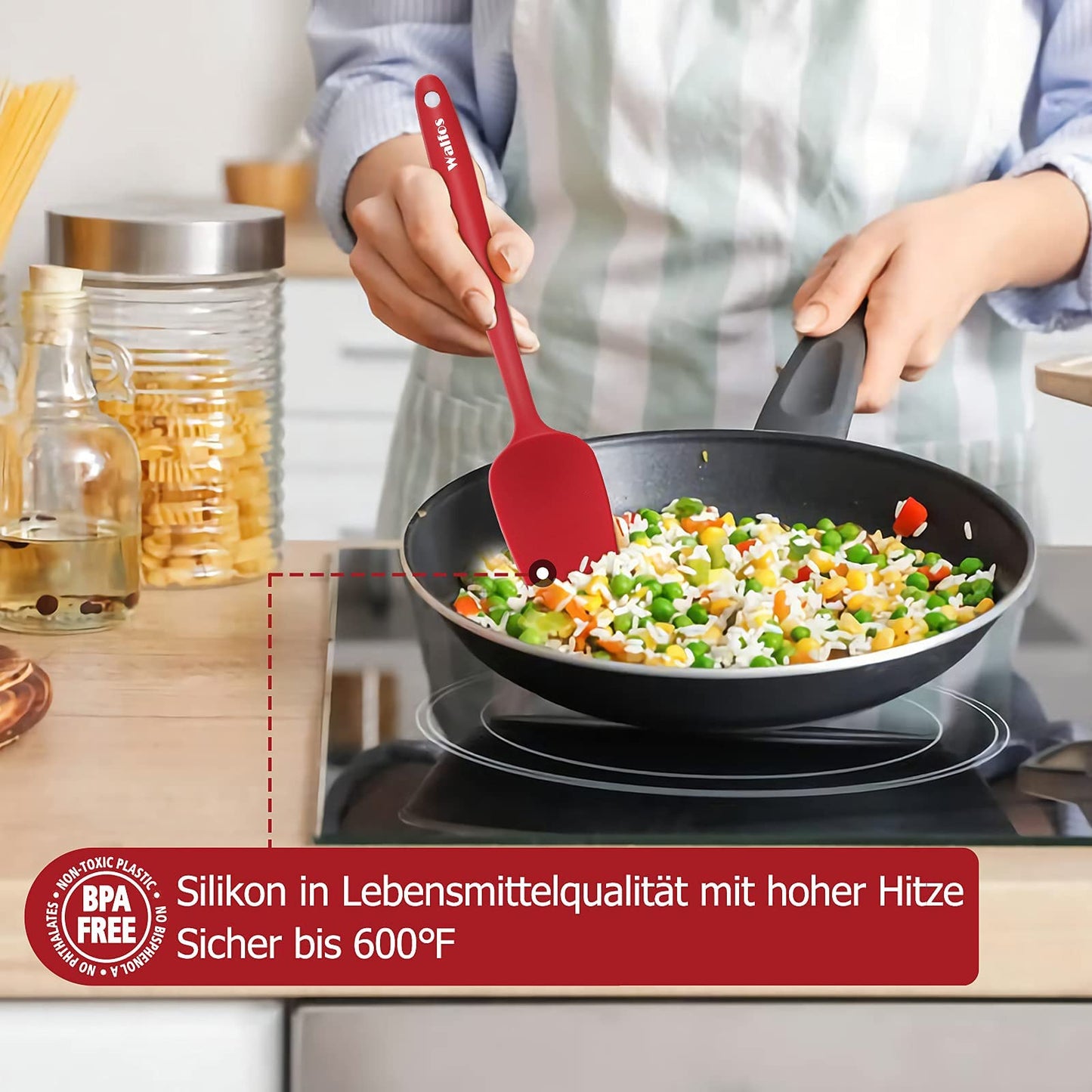 Antihaft-Silikon-Spachtel, Walfos 5 Teile/Set Hitzebeständige Silikon-Spachtel