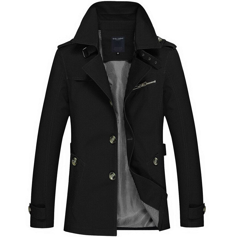 Herren Business Jacke, Lange Baumwolle Windjacke