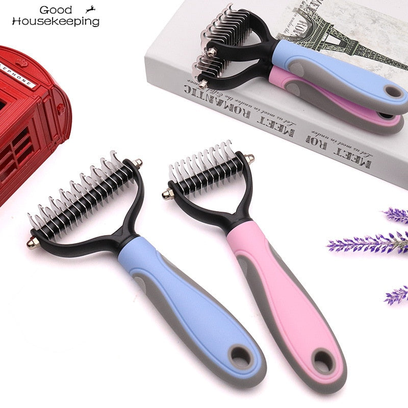 Haustiere Fell Knotenschneider Hund Grooming, Schuppenbildung Tools Haustier Haarentfernung, Kamm Bürste Doppelseitige Haustier Produkte
