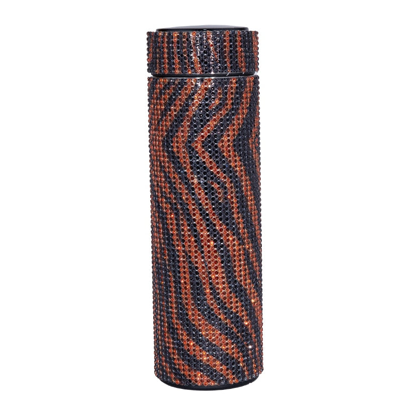 480 ml Smart Diamond Thermosflasche Temperaturanzeige Edelstahl Wasserflasche für Mädchen, Kaffeetasse Thermosbecher Erwachsenes Geschenk