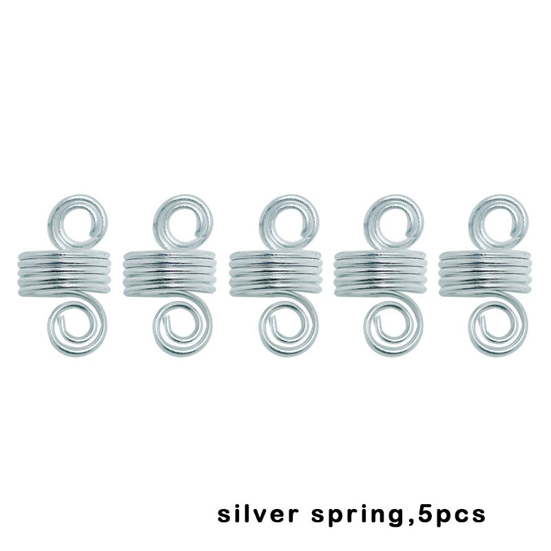 50Pcs/lot Mix Color Charms Hair Braid Dread Dreadlock Beads Clips Cuffs Rings Jewelry Dreadlock Clasps Accessories Hair Rings