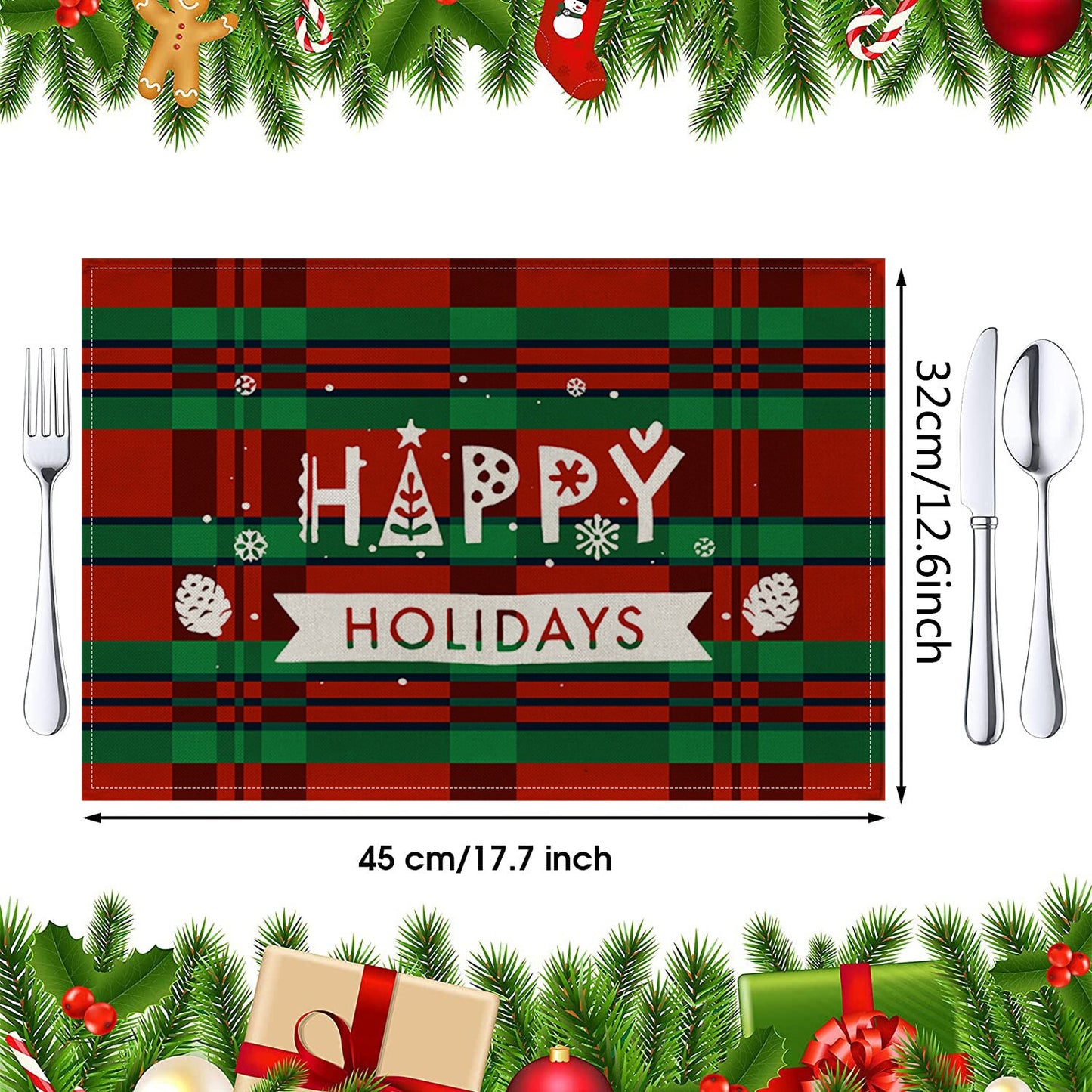 Weicher Baumwollstoff Tischsets für Esstisch, Tischsets Pflanzennahrung gedruckte Serviette für Zuhause, Küche, Restaurant