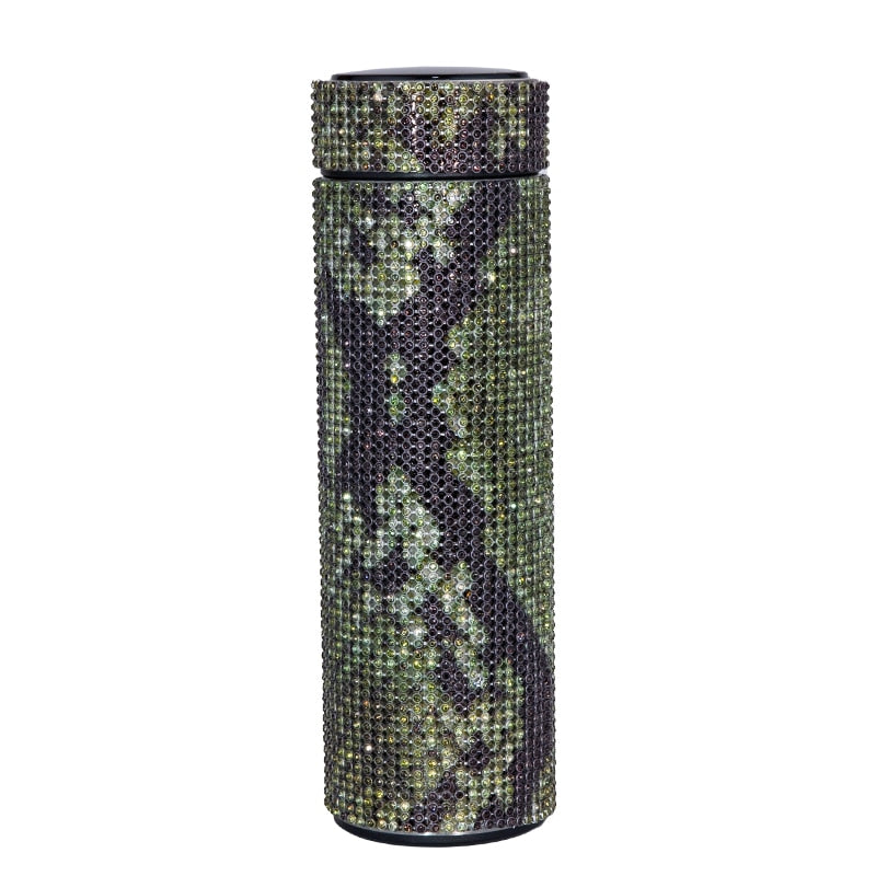 480 ml Smart Diamond Thermosflasche Temperaturanzeige Edelstahl Wasserflasche für Mädchen, Kaffeetasse Thermosbecher Erwachsenes Geschenk
