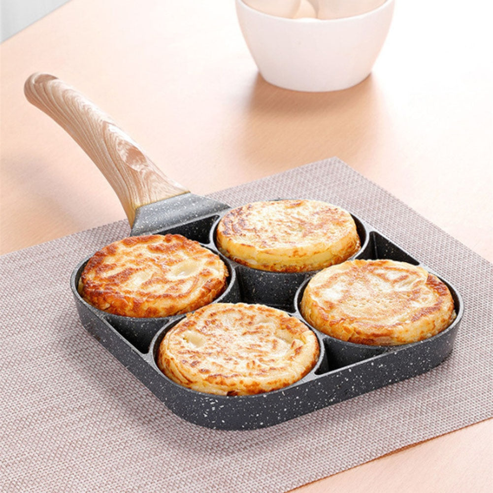 Vier-Loch-Bratpfanne, Verdickte Omelett-Pfanne, Antihaft-Ei-Pfannkuchen-Steak-Pfanne