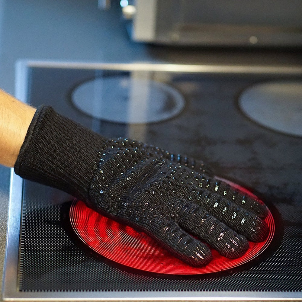 2 Stück Küche Hitzebeständige Handschuhe, Ofenhandschuhe Silikonhandschuhe