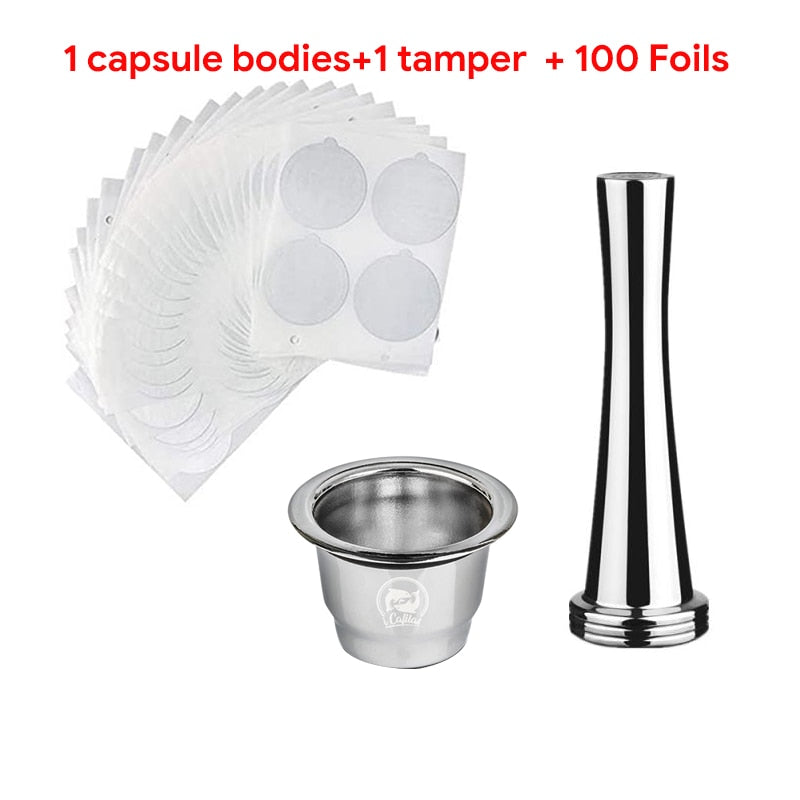 Wiederverwendbare Refill-Kapsel kapseln für Nespresso-Maschinen Espresso, hochwertige Edelstahl-Kapsel