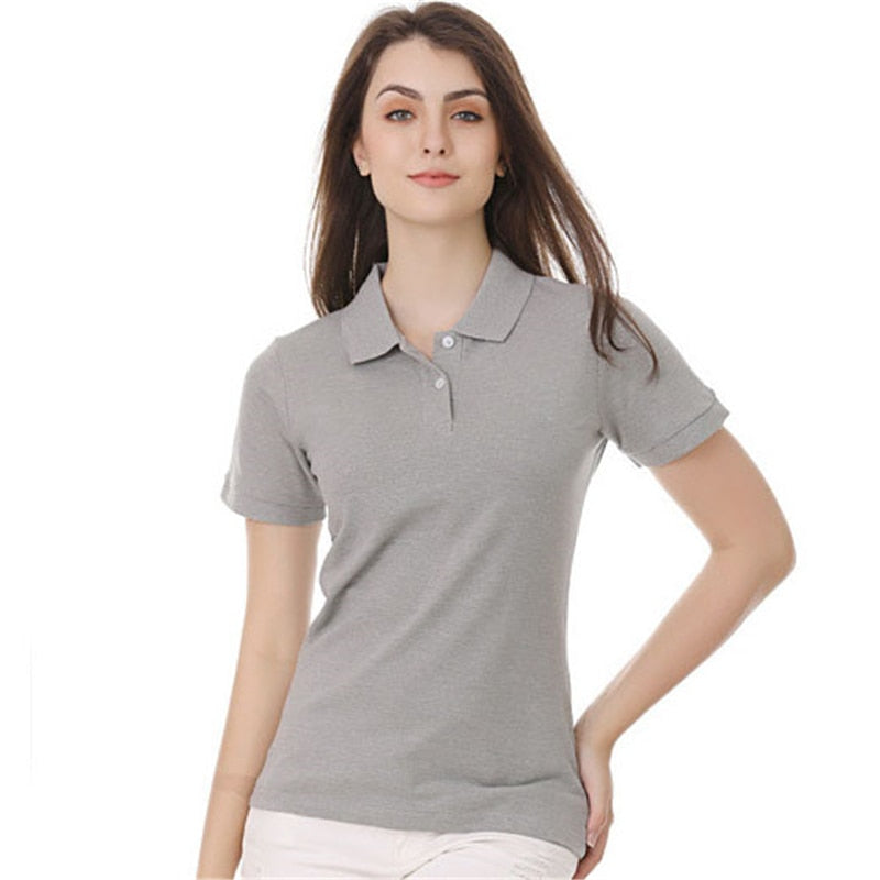 Mehrfarbiges Kurzarm Damen-POLO-Hemd, Sommeroberteile, elastischer Hemdkragen, 100 % Baumwolle