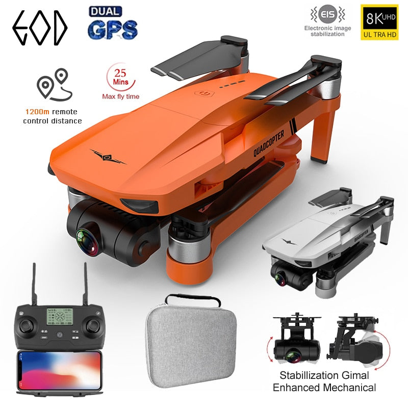 2022 Neue GPS Drohne 4k Profesional, 8K HD Kamera 2-Achsen Gimbal Anti-Shake Luftbildfotografie Brushless Faltbarer Quadcopter 1.2km