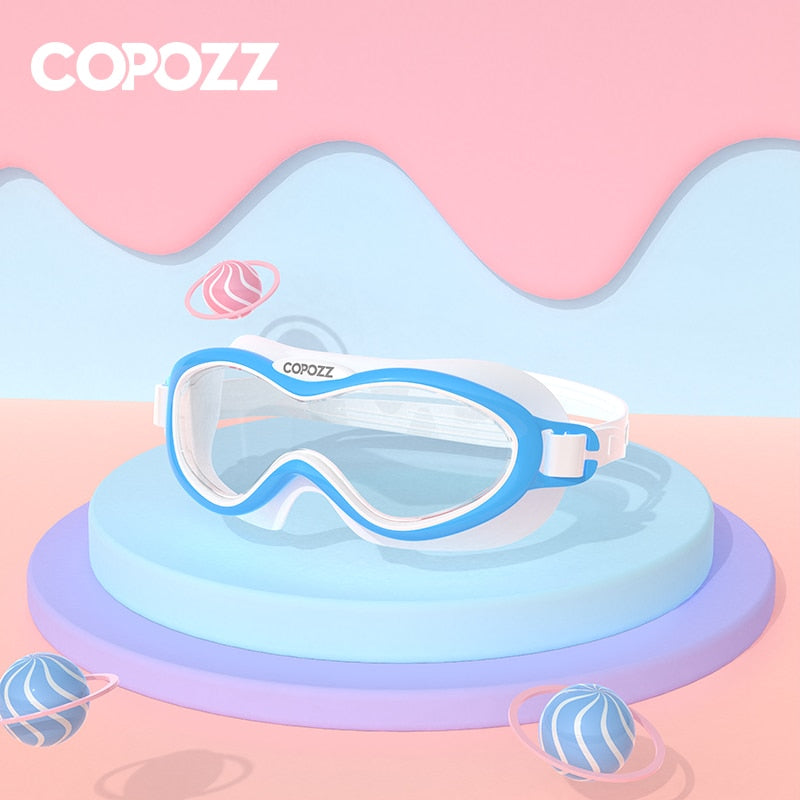 Kinder-Schwimmbrille, Anti-Beschlag, wasserdicht, für Kinder und Jugendliche, großer Rahmen, Schwimmbrille für Jungen und Mädchen, einteilige Schwimmbrille