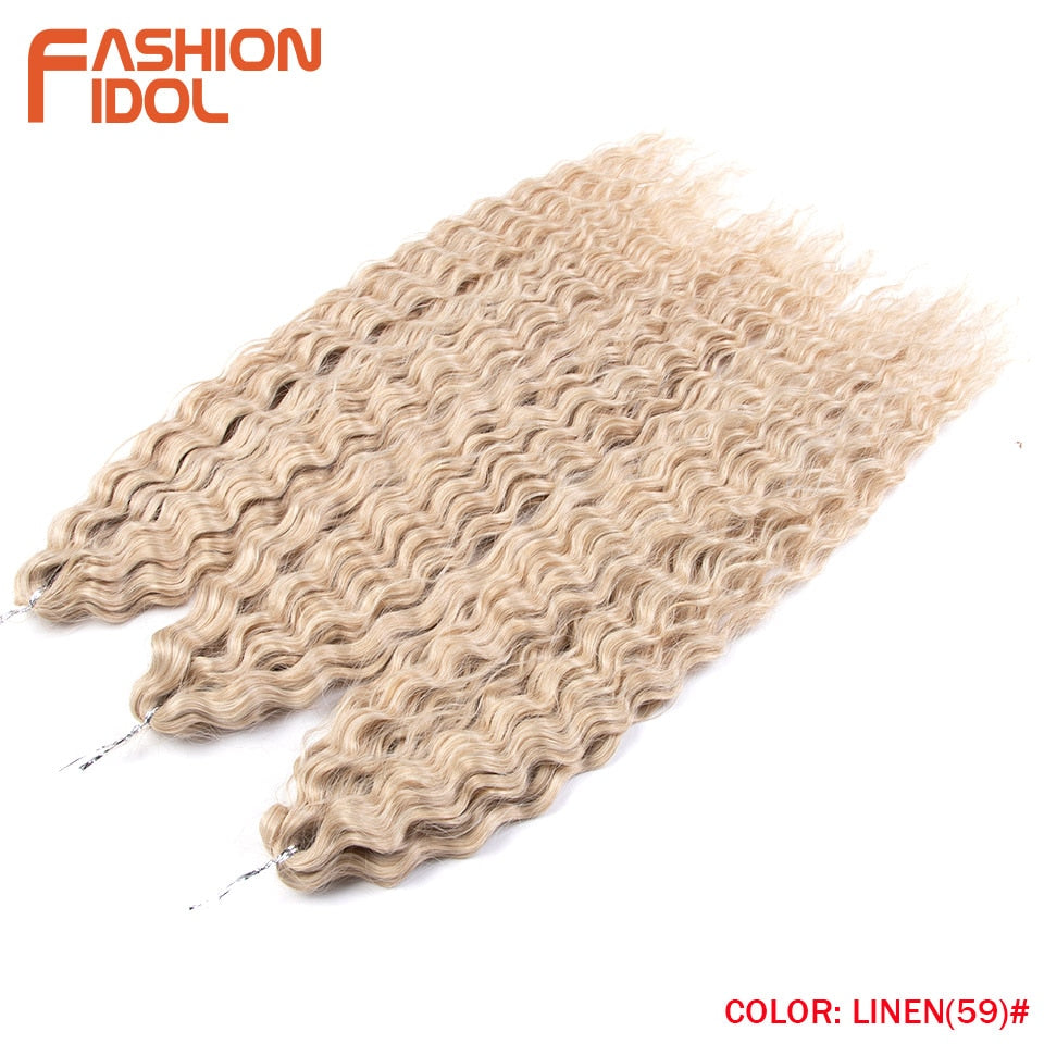 Ariel Curl Hair Wasserwelle Twist Crochet Hair Synthetic Braid Hair Ombre Blonde Pink 22 Inch Deep Wave Braiding Hair Extension