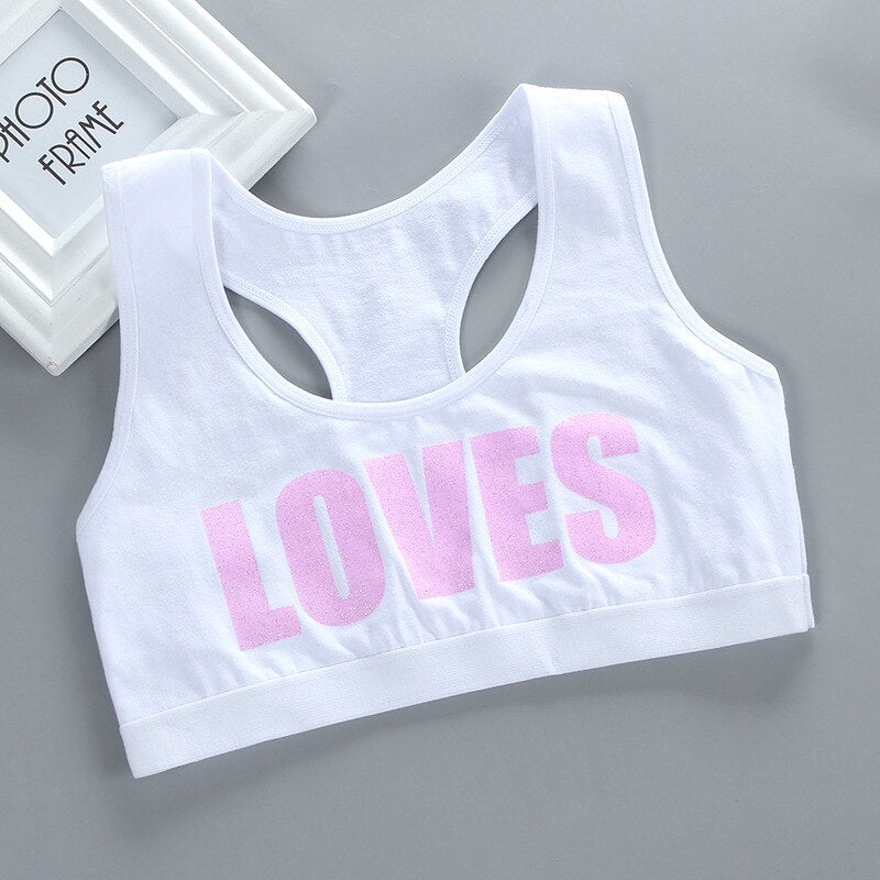 Kinder & Mädchen BH Unterwäsche für die Pubertät, Mädchen Tops Thema Liebe, Teenager Kleidung