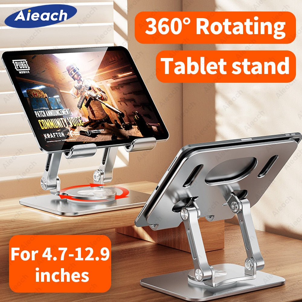 Aieach 12,9 Zoll Tablet Ständer für iPad Pro Stand Xiaomi, iPhone Aluminium Handyhalter, Einstellbare Tablethalter Unterstützung