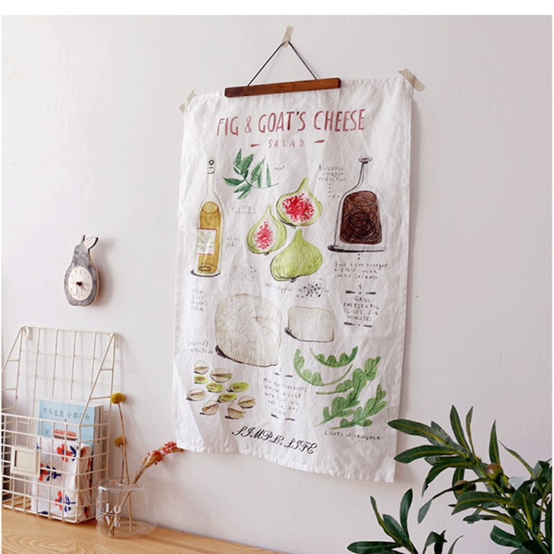 Weicher Baumwollstoff Tischsets für Esstisch, Tischsets Pflanzennahrung gedruckte Serviette für Zuhause, Küche, Restaurant