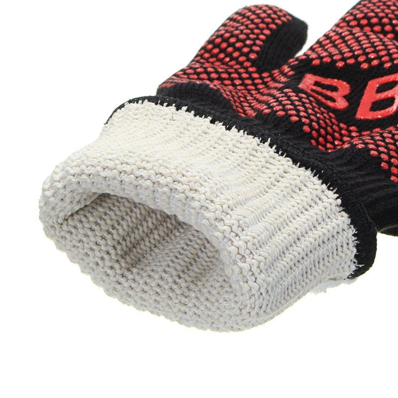 Extrem Hitzebeständige Grillhandschuhe mit 800°C , rutschfest Ofenhandschuhe Backhandschuhe, Silikonisolierte Handschuhe zum Backen , Grillen, Kochen
