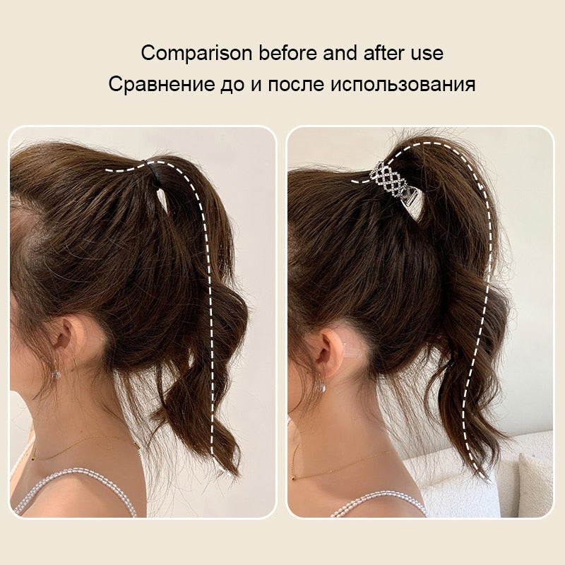 2022 Neue Perle Strass Haarkrallen für Mädchen / Damen, Hohe Pferdeschwanz, Clip Feste Haarnadel