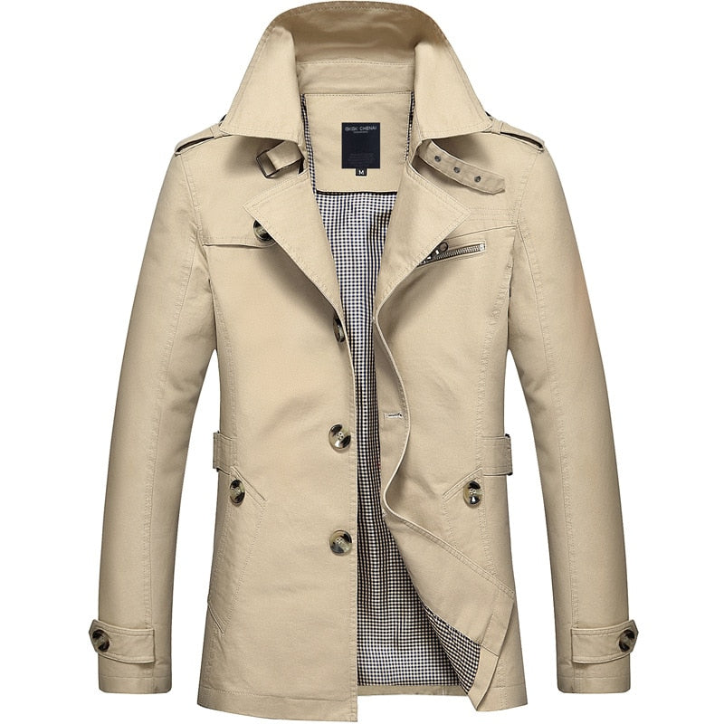 Herren Business Jacke, Lange Baumwolle Windjacke
