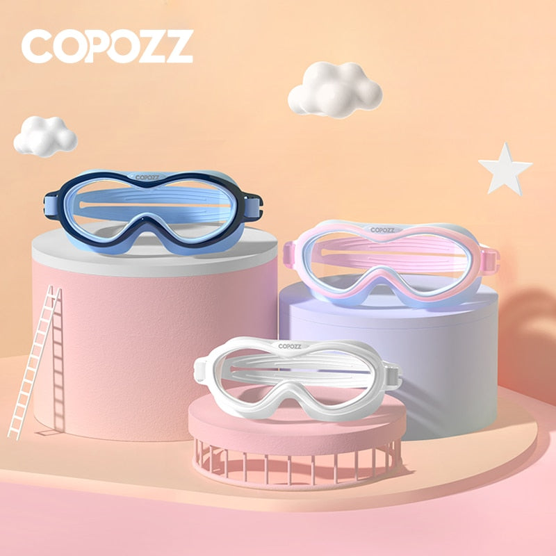 Kinder-Schwimmbrille, Anti-Beschlag, wasserdicht, für Kinder und Jugendliche, großer Rahmen, Schwimmbrille für Jungen und Mädchen, einteilige Schwimmbrille