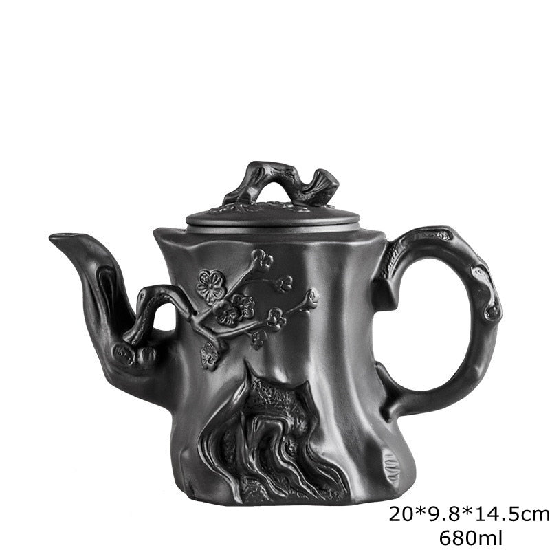 Große Kapazität handgefertigte Teekannen Yixing Lila Ton, Exquisite, handgefertigte, berühmte, chinesische Yixing-Teekanne und Tassen-Set