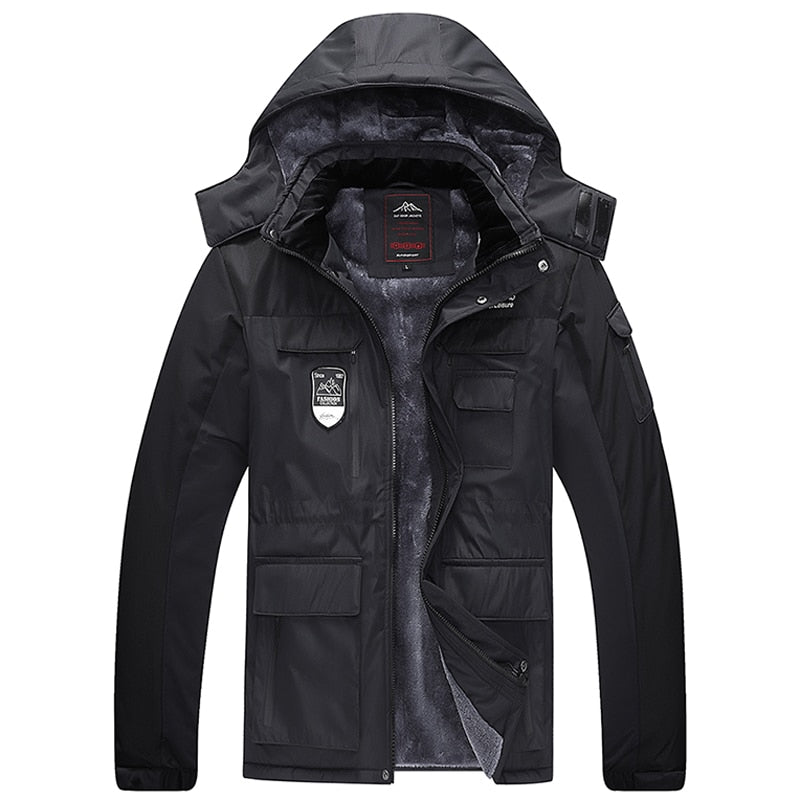 Winter Herren Fleece Jacke, Wasserdichte dicke warme große Größe 7XL 8XL