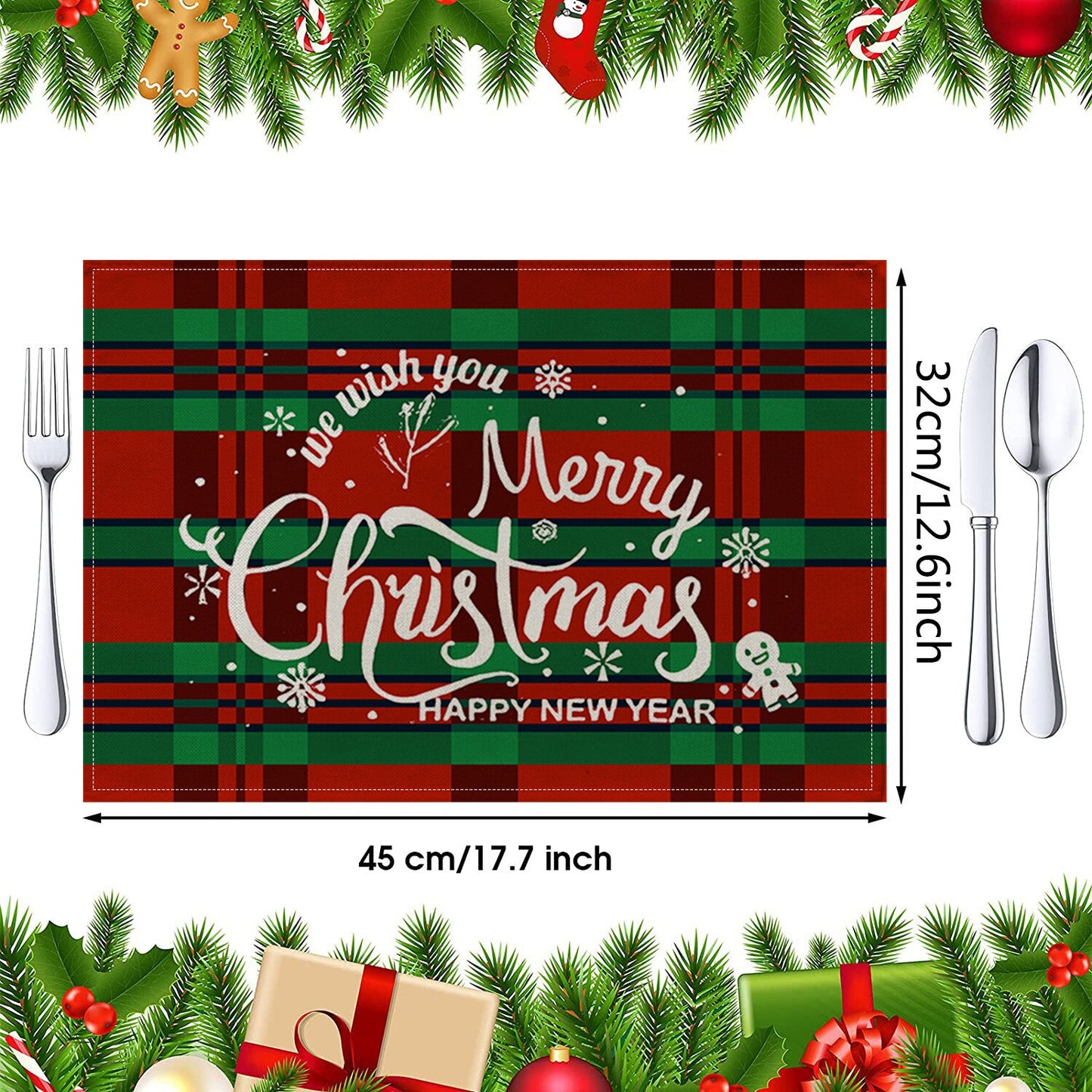 Weicher Baumwollstoff Tischsets für Esstisch, Tischsets Pflanzennahrung gedruckte Serviette für Zuhause, Küche, Restaurant