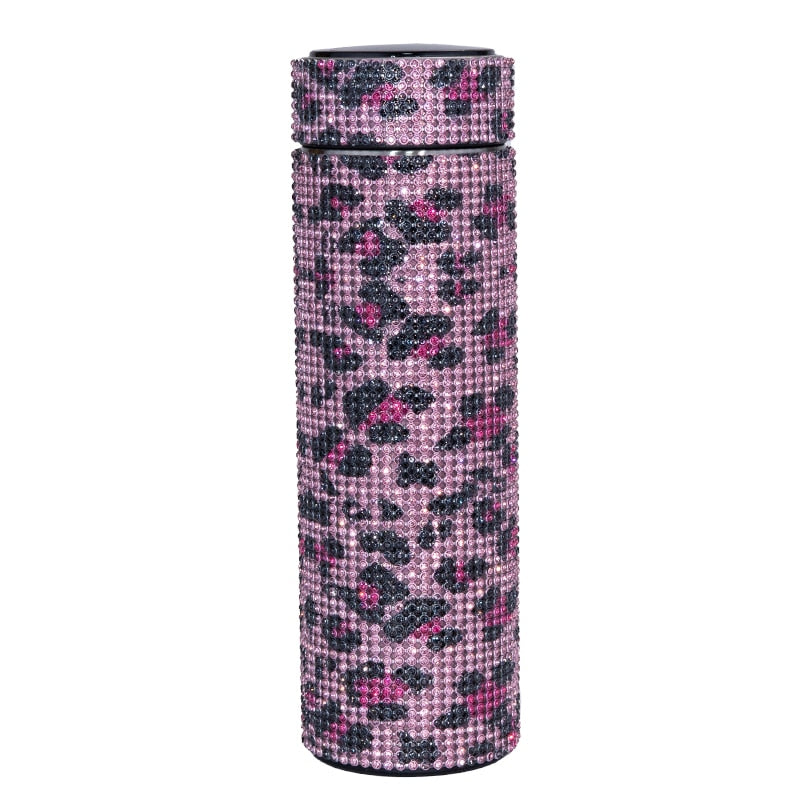 480 ml Smart Diamond Thermosflasche Temperaturanzeige Edelstahl Wasserflasche für Mädchen, Kaffeetasse Thermosbecher Erwachsenes Geschenk
