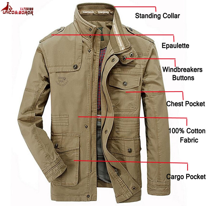 Neue 100% Baumwolle Herren Jacken, Military Cargo Jacken