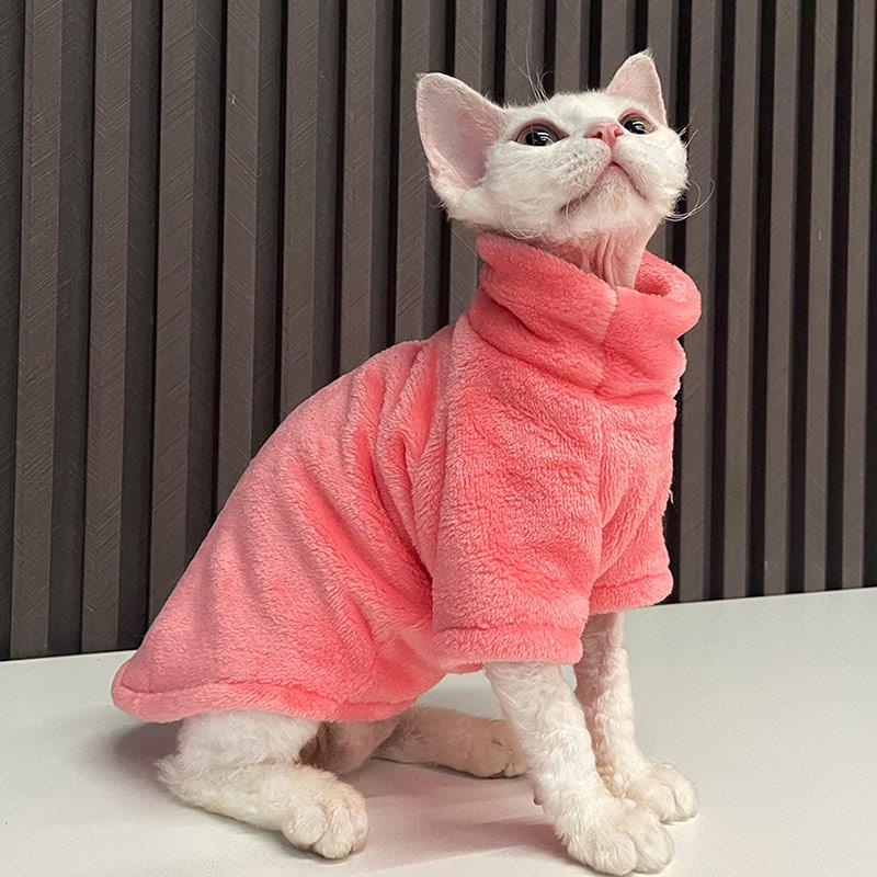 2022 Neue Haarlose Katze Pullover Winter Mode Verdickung Warme Sphynx Kleidung Zuhause Bequeme Winterhundekleidung für Kleine Hunde