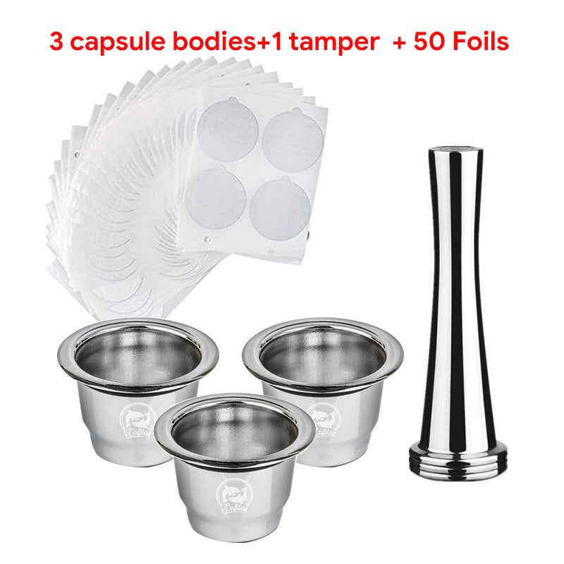 Wiederverwendbare Refill-Kapsel kapseln für Nespresso-Maschinen Espresso, hochwertige Edelstahl-Kapsel