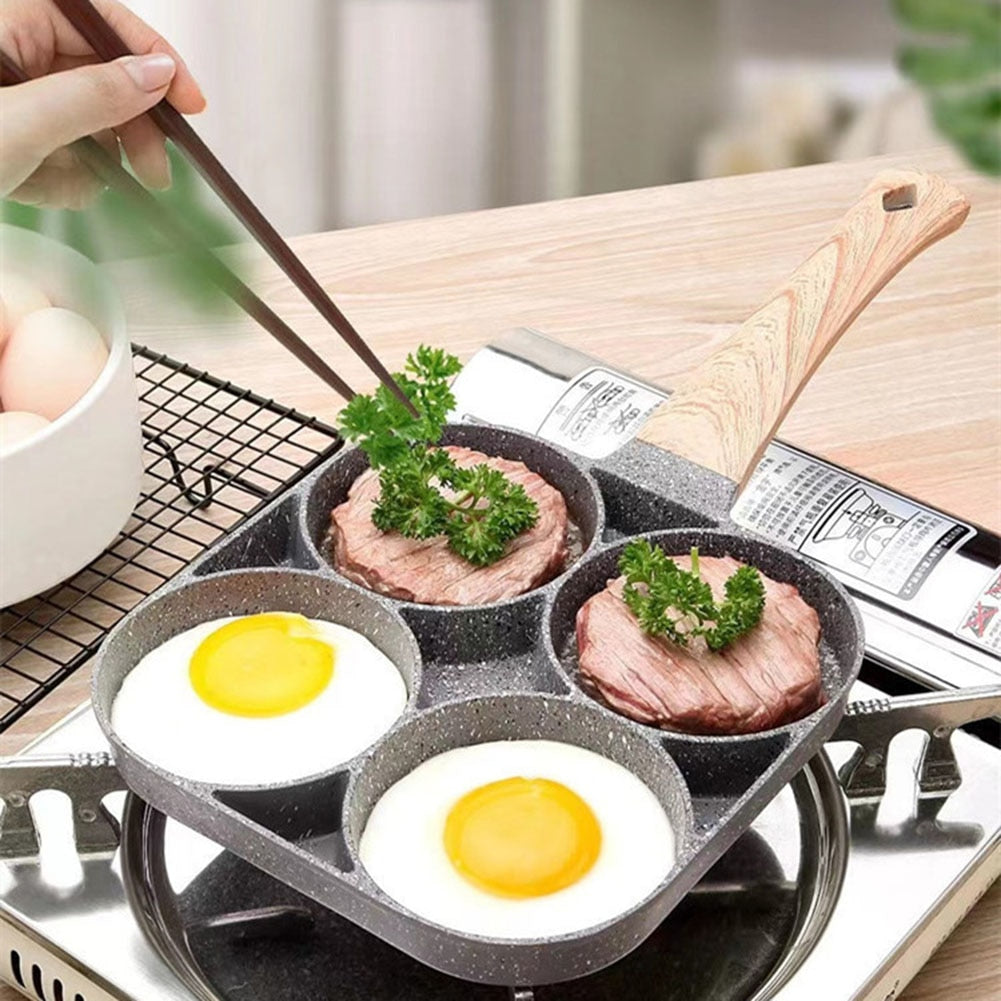 Vier-Loch-Bratpfanne, Verdickte Omelett-Pfanne, Antihaft-Ei-Pfannkuchen-Steak-Pfanne