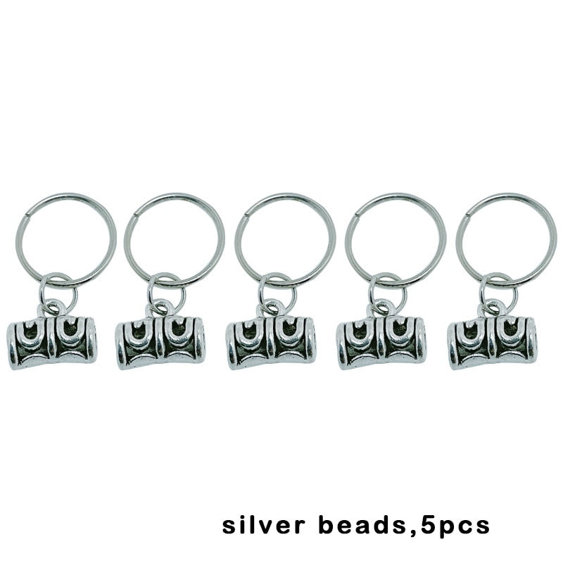 50Pcs/lot Mix Color Charms Hair Braid Dread Dreadlock Beads Clips Cuffs Rings Jewelry Dreadlock Clasps Accessories Hair Rings
