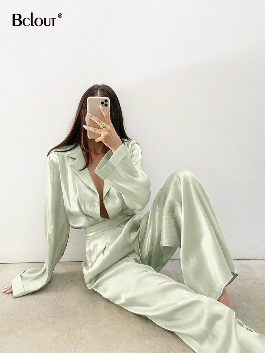 Frühling / Sommer Vintage 2-teiliges Top und Hohe Set, Weiblich Elegante Anzüge