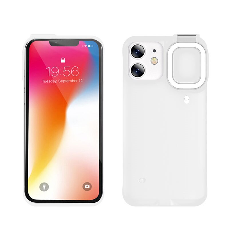 Selfie Beauty Ring Flash Phone Case für iPhone 12 Pro Max, 11, Hüllen mit LED, Selfie Light Portable Protective Back Cover