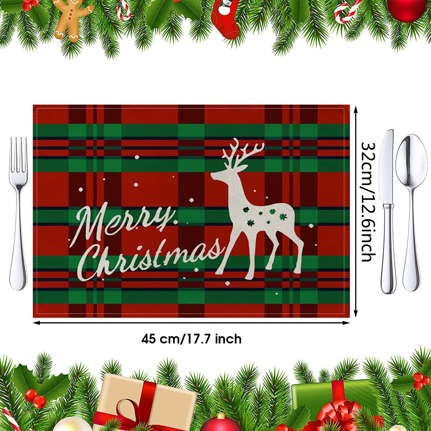 Weicher Baumwollstoff Tischsets für Esstisch, Tischsets Pflanzennahrung gedruckte Serviette für Zuhause, Küche, Restaurant