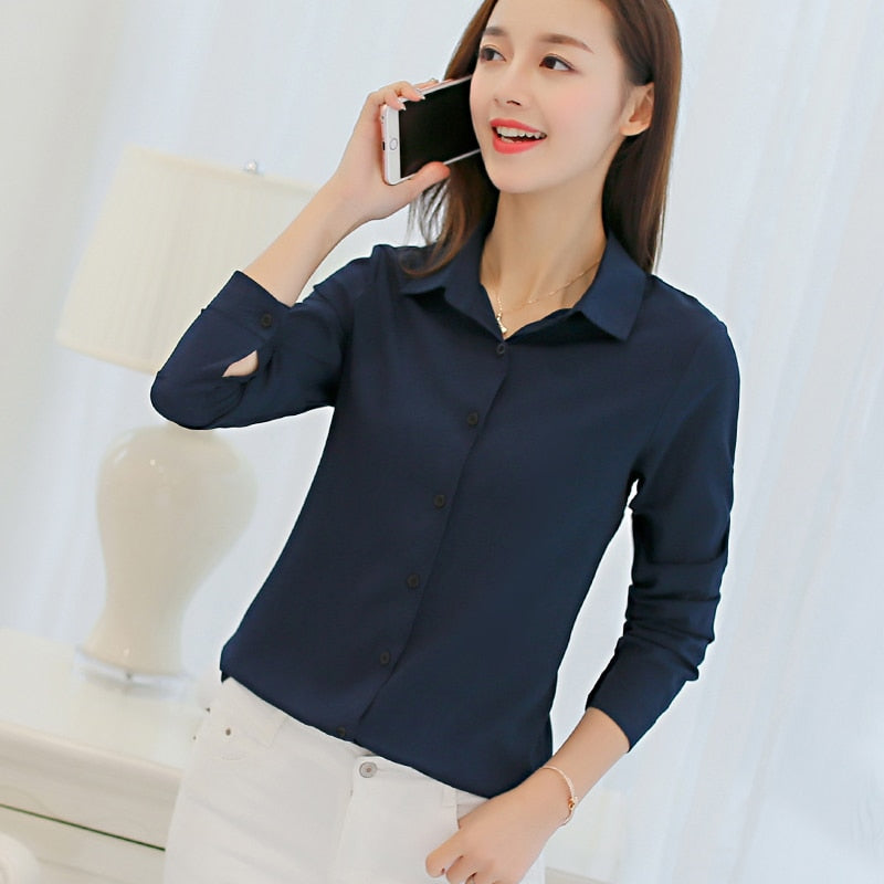 Damen Button Up langarm Hemd