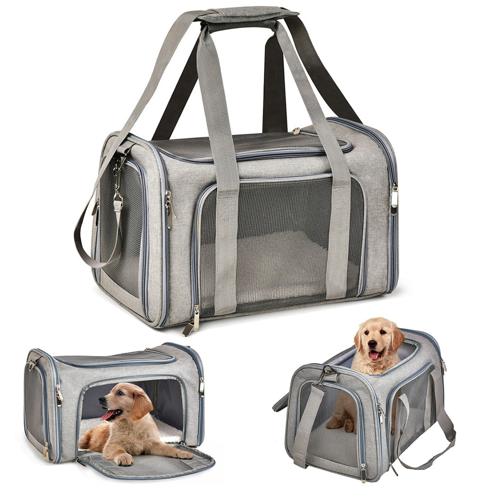 Hundetragetasche Weiche Seitenrucksack, wasserdicht, Sicherheitsleine, Transportbox für kleine Hunde