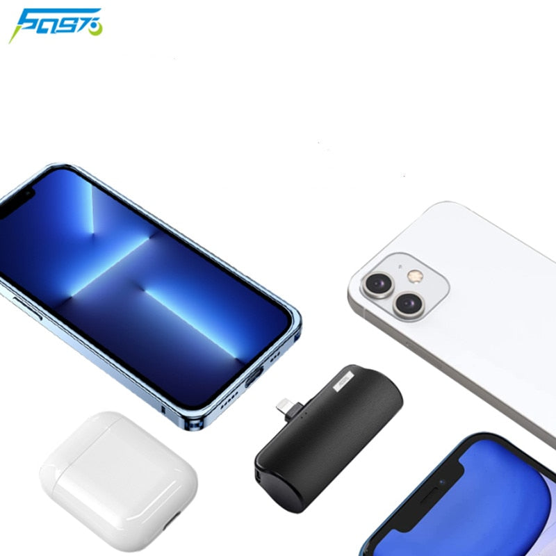 Mini Power Bank 5000mAh, Tragbares Powerbank für Apple & Android Handys