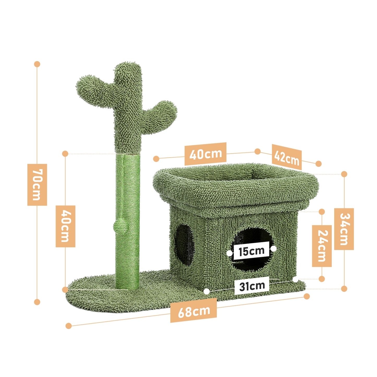 Niedliches Kaktus-Haustier-Kratzbaum-Spielzeug mit Kugel-Kratzbaum für Katze, Kätzchen