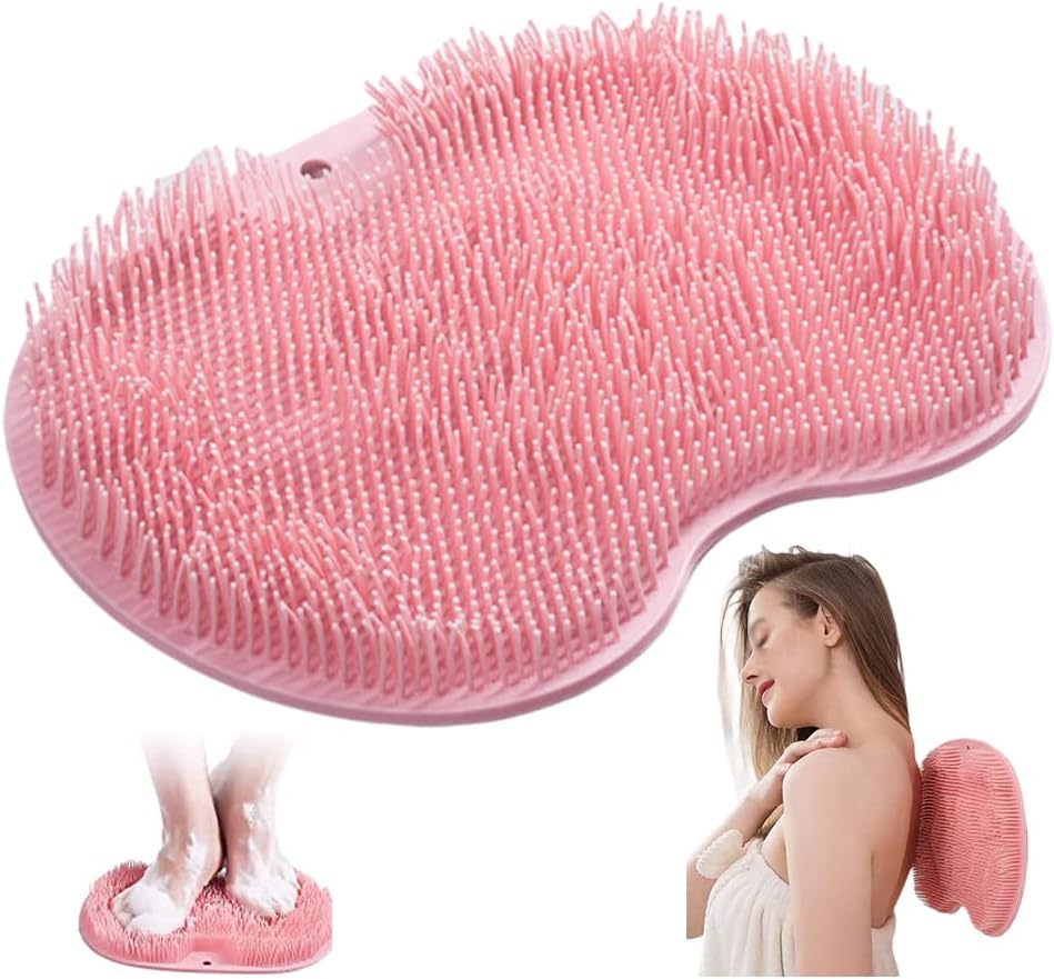 Fuß-und Rückenschrubber-Pad, multifunktionales Schrubb-Fußmassage-Pad, rutschfestes Fußpolster, Silikon-Badebürste
